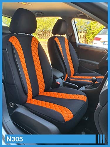 BREMER SITZBEZÜGE Pokrowce na fotele kompatybilne z Mercedes Vito W447 kierowcy i pasażera od FB: N305 (czarny pomarańczowy) 4251707733913
