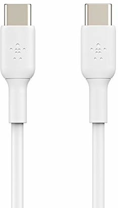 Belkin Kabel USB-C na USB-C (kabel szybkiego ładowania USB-C do Note10, S10, Pixel 4, iPad Pro i innych) USB typu C kabel do szybkiego ładowania (2 m, biały) CAB003bt2MWH