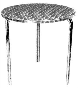 Bolero u431 okrągły można układać w stos Bistro stół ze stali nierdzewnej, Top, 600 MM, srebrny U431
