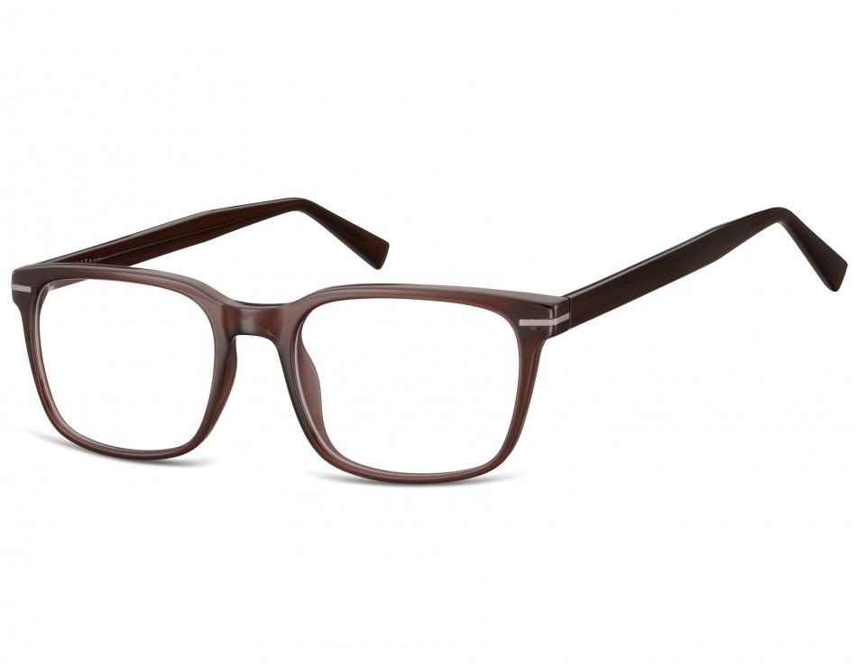 Sunoptic Okulary oprawki korekcyjne Nerdy zerówki CP119D brązowe transparentne