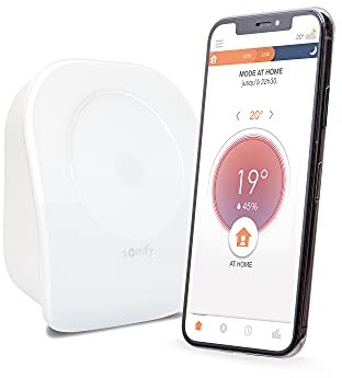 somfy Somfy 1870774 - Przewodowy termostat V2 | Do indywidualnego ogrzewania lub kocioł | Kompatybilny z Amazon Alexa, Asystent Google & Tahoma (przełącznik) 1870774