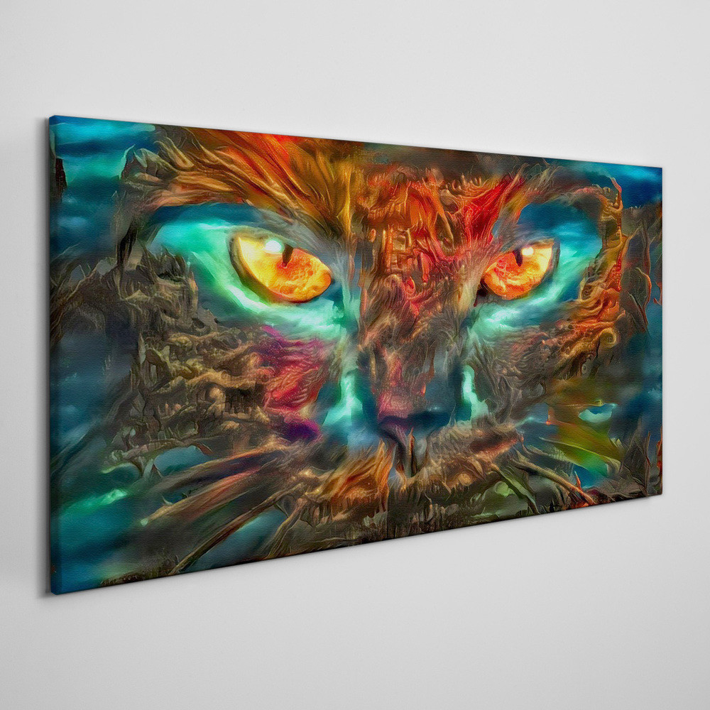 PL Coloray Obraz na Płótnie Abstrakcja Zwierzę Kot 100x50cm