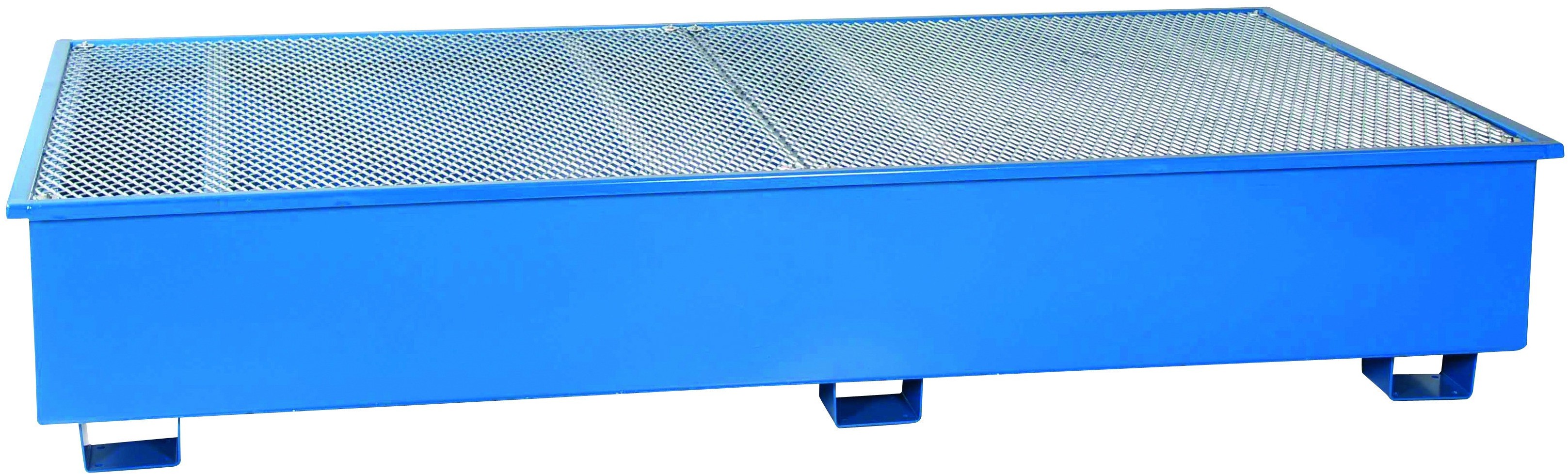 intra.se Swedmach Wanna Wychwytowa - 1200 L. - Na 2 Kontenery Ibc Powyżej 500 L. 2 Pojemniki Ibc Stal Lakierowana Niebieski 253 Cm X 131 Cm X 45 Cm