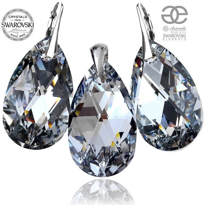 Arande Komplet+Łańcuszek DUŻY SWAROVSKI COMET 28MM SREBRO 6326247775