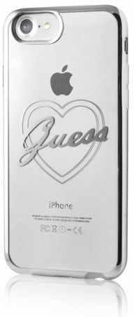 Guess Etui iPhone 7 heart silver hardcase signature GUHCP7TRHS