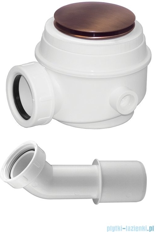 Omnires Syfon miedź antyczna brodzikowo-wannowy do brodzików z otworem 50 mm i wanien bez przelewu WB01XORB