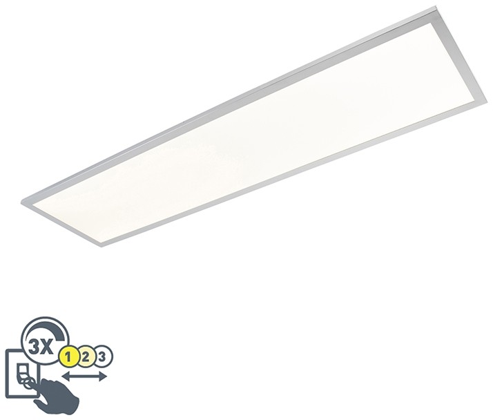 Paul Neuhaus Nowoczesny plafon prostokątny chrom LED IP44 - Flat