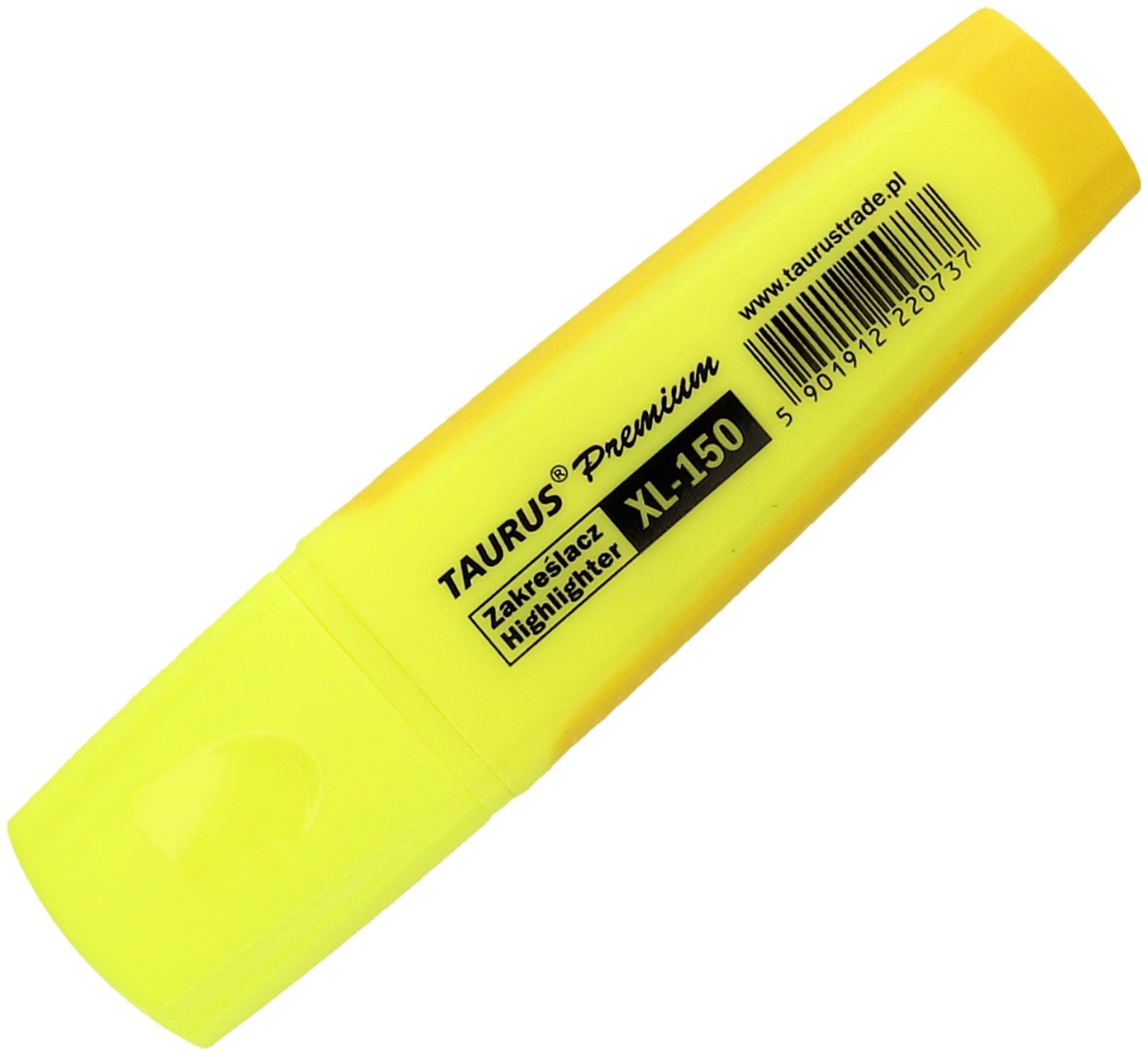 TAURUS Zakreślacz żółty 1-5mm uchwyt gumowy XL-150