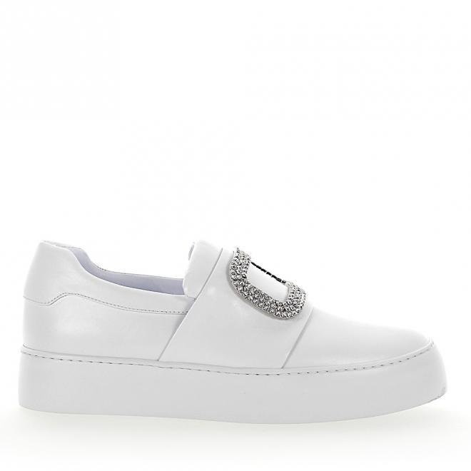 Truman's Truman's Sneaker Trampki Slip-On 8752 skóra cielęca Kryształy dekoracyjne biały