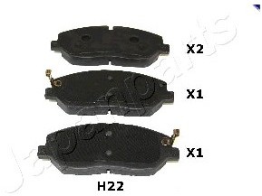 JAPANPARTS Zestaw klocków hamulcowych, hamulce tarczowe PA-H22AF