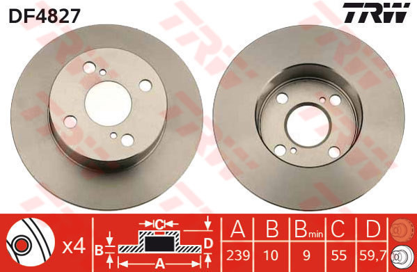 TRW Tarcza hamulcowa DF4827