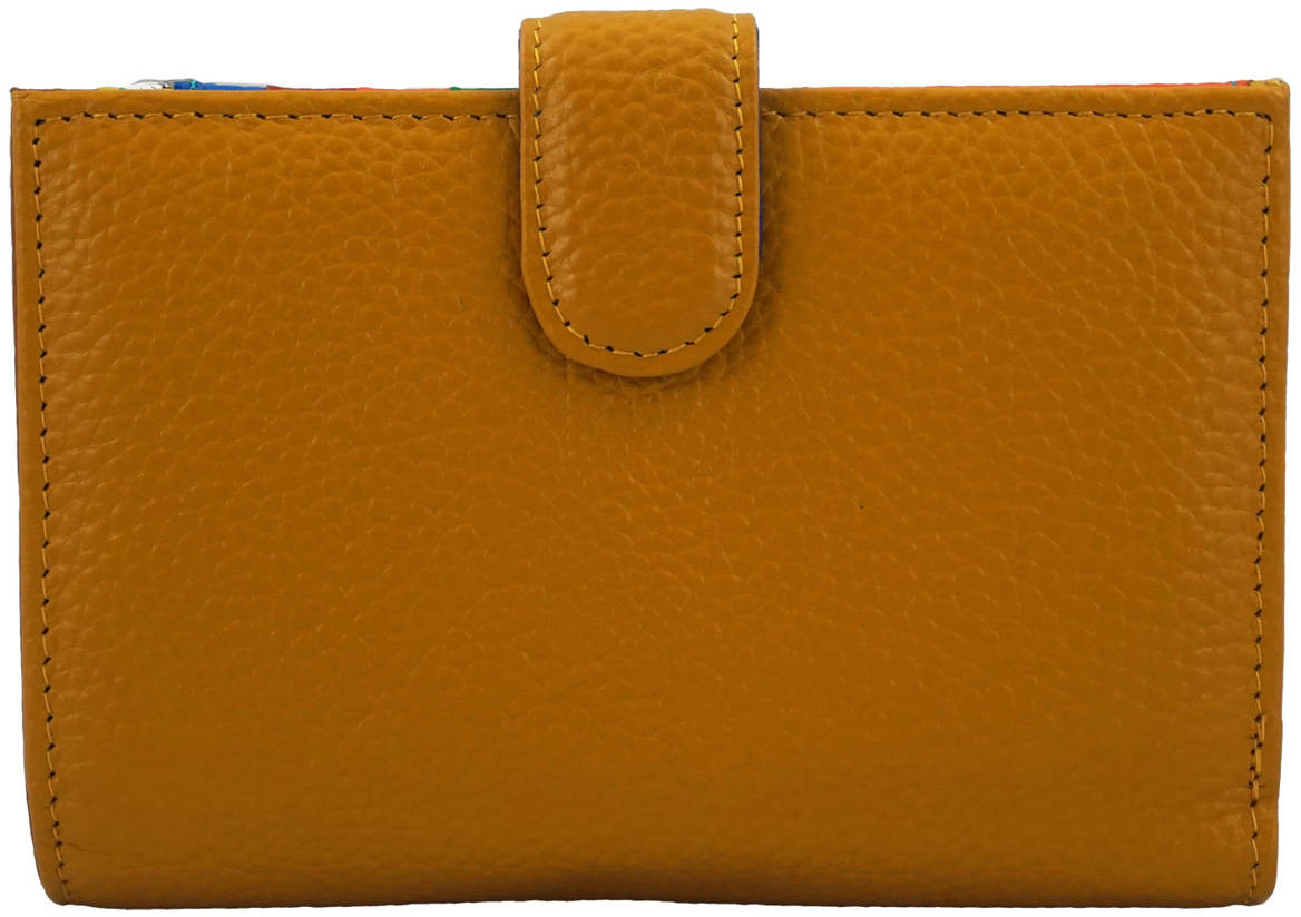 Barberini's Skórzane portfele z ochroną kart RFID - Żółte ciemne D-8346-43