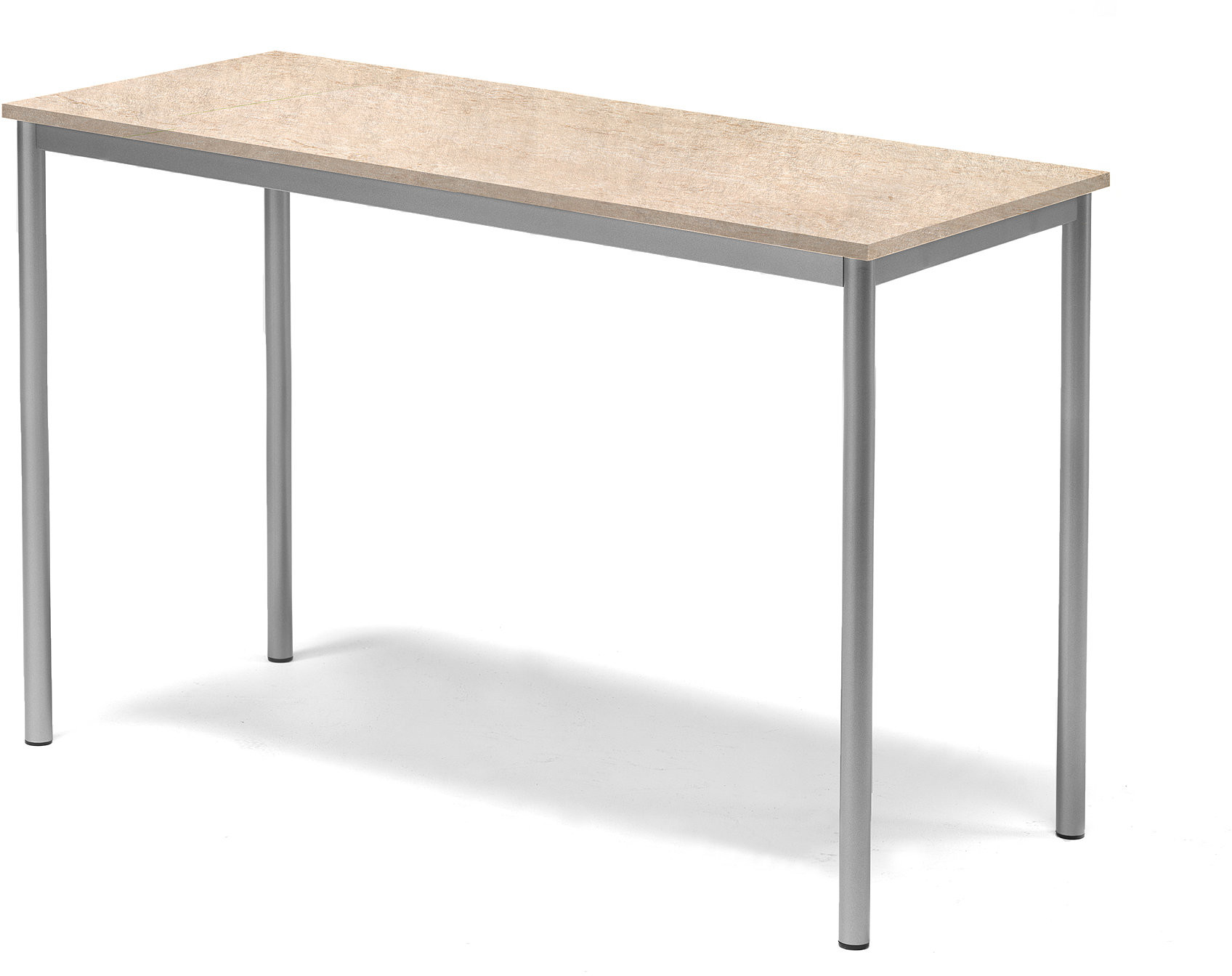 AJ Produkty Stół Sonitus, 1400x600x900 mm, rama srebrna, dźwiękochłonne linoleum, beżow