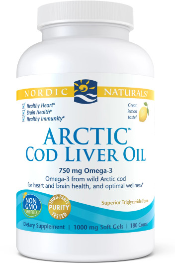 Nordic Naturals Arctic Cod Liver Oil Lemon (180 kaps.)