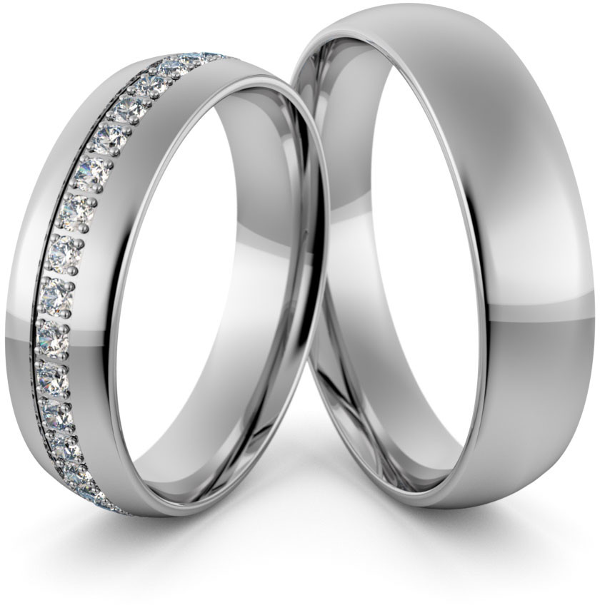 Eminence Obrączki ślubne palladowe 5 mm z brylantami - Pd-109 Pd-109