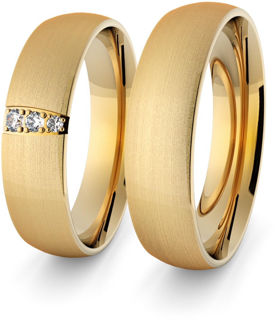 Eminence Obrączki ślubne klasyczne 5 mm z brylantami - 96 Au-classic-5-96