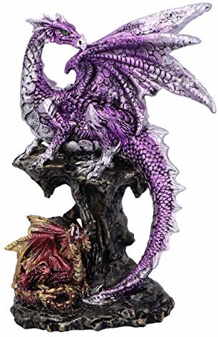 Nemesis Now Nemesis Now Figurka rodzicielska chroniąca przed wylaniem smokiem i smokiem, fioletowa, 15,2 cm U5499T1