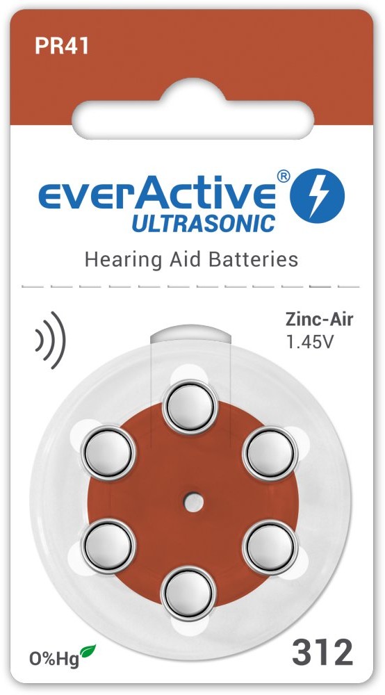 EverActive 30 x baterie do aparatów słuchowych ULTRASONIC 312