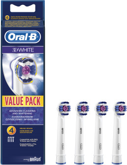 ORAL-B Końcówki do szczoteczki elektrycznej 3D White 4 szt.)