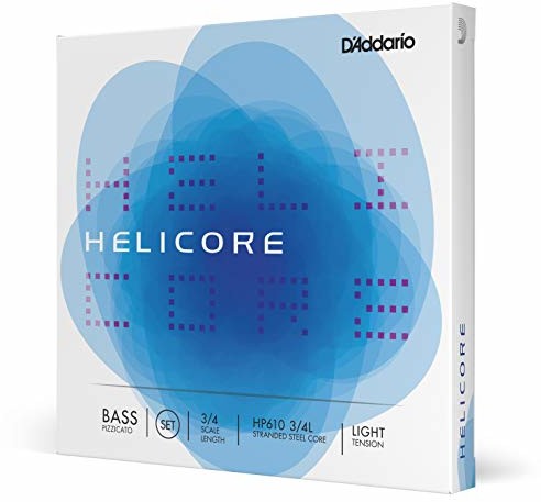 DAddario Helicore waga 3/4 napięcie światła Pizzicato zestaw strun basowych HP610 3/4L