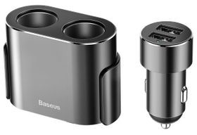 Baseus Rozgałęźnik Ładowarka Samochodowa 2xUSB CRDYQ-01