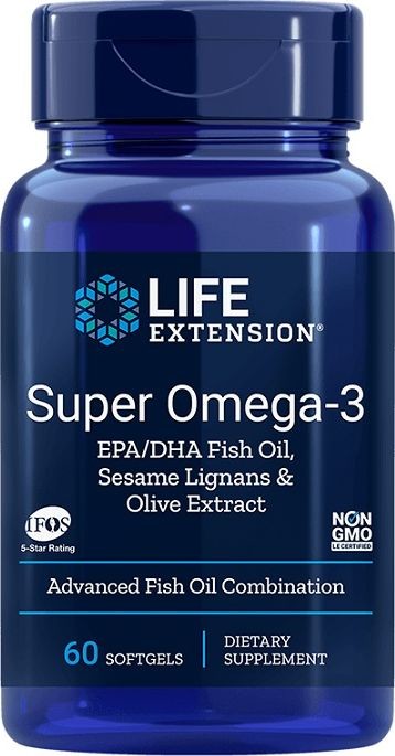 Omega Pharma Life Extension Life Extension Life Extension Super 3 EPA DHA z Lignanami Sezamowymi i Ekstraktem z Oliwek 60 kapsułek miękkich P35825