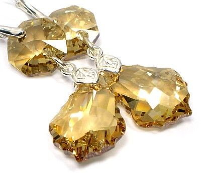 Arande SWAROVSKI komplet Golden 22+14 CERTYFIKAT SREBRO 1882466164