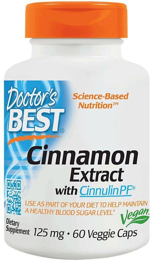 Doctor's Best Cinnamon Extract with Cinnulin PF - Ekstrakt z Cynamonu 125 mg (60 kaps.)