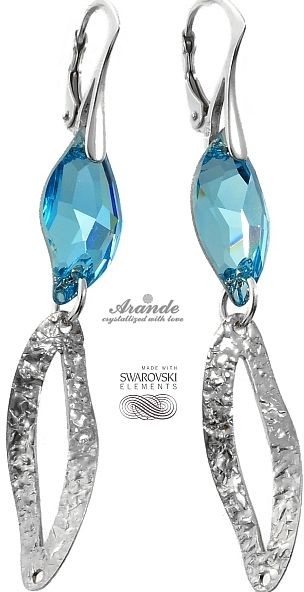 Swarovski piękne kolczyki AQUA TOLDO SREBRO
