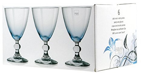 H+H H & H splendor zestaw kieliszki do wina, szkło, niebieski, 17 CL, 6 sztuki 2031617