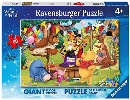 Ravensburger 3086 Kubuś Puchatek 60 sztuk gigantyczny puzzle podłogowe dla dzieci w wieku 4 lat, wielokolorowe 3086