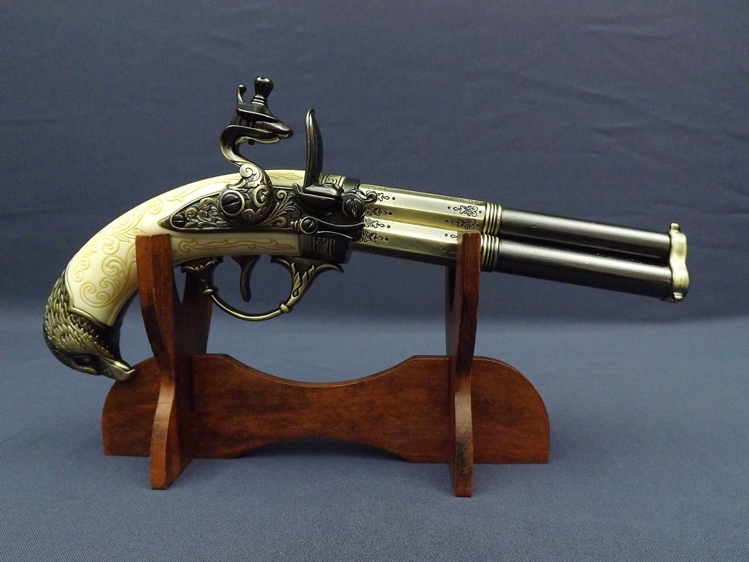 Denix SA REPLIKA TRZY LUFOWY PISTOLET FRANCUSKI NA STOJAKU MODEL 5306+801 5306+801