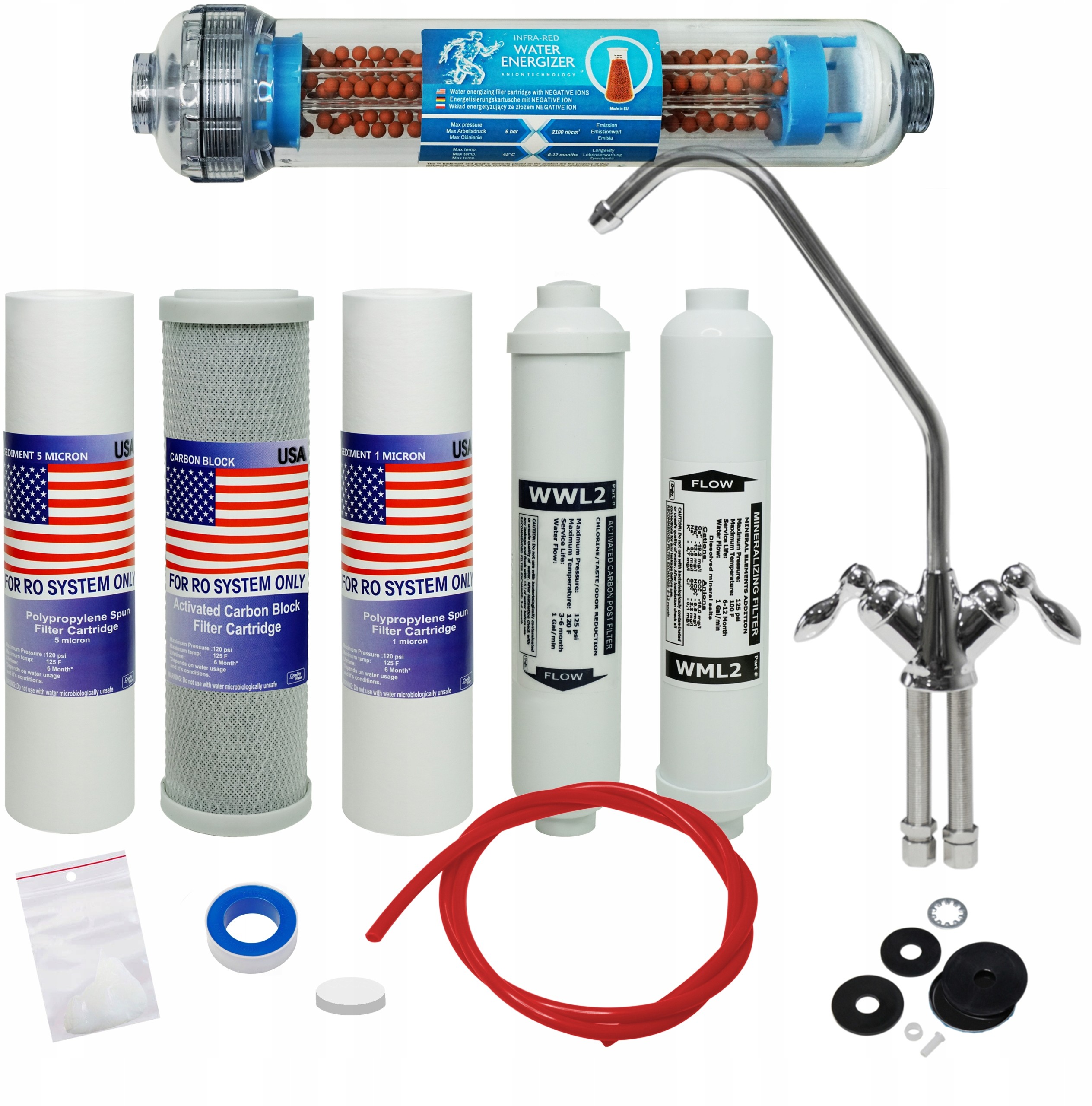 Wkłady Do Filtra Wody RO7 Osmoza Wylewka Jonizator