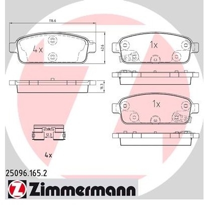 ZIMMERMANN Klocki hamulcowe - komplet 25096.165.2