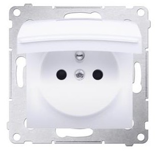 Kontakt Simon Kontakt_Simon Gniazdo wtyczkowe do wersji IP44 bez uszczelki (moduł) 16A. 250V. zaciski śrubowe biały Wymagana uszczelka ramki DGZ1BUZ.01/11