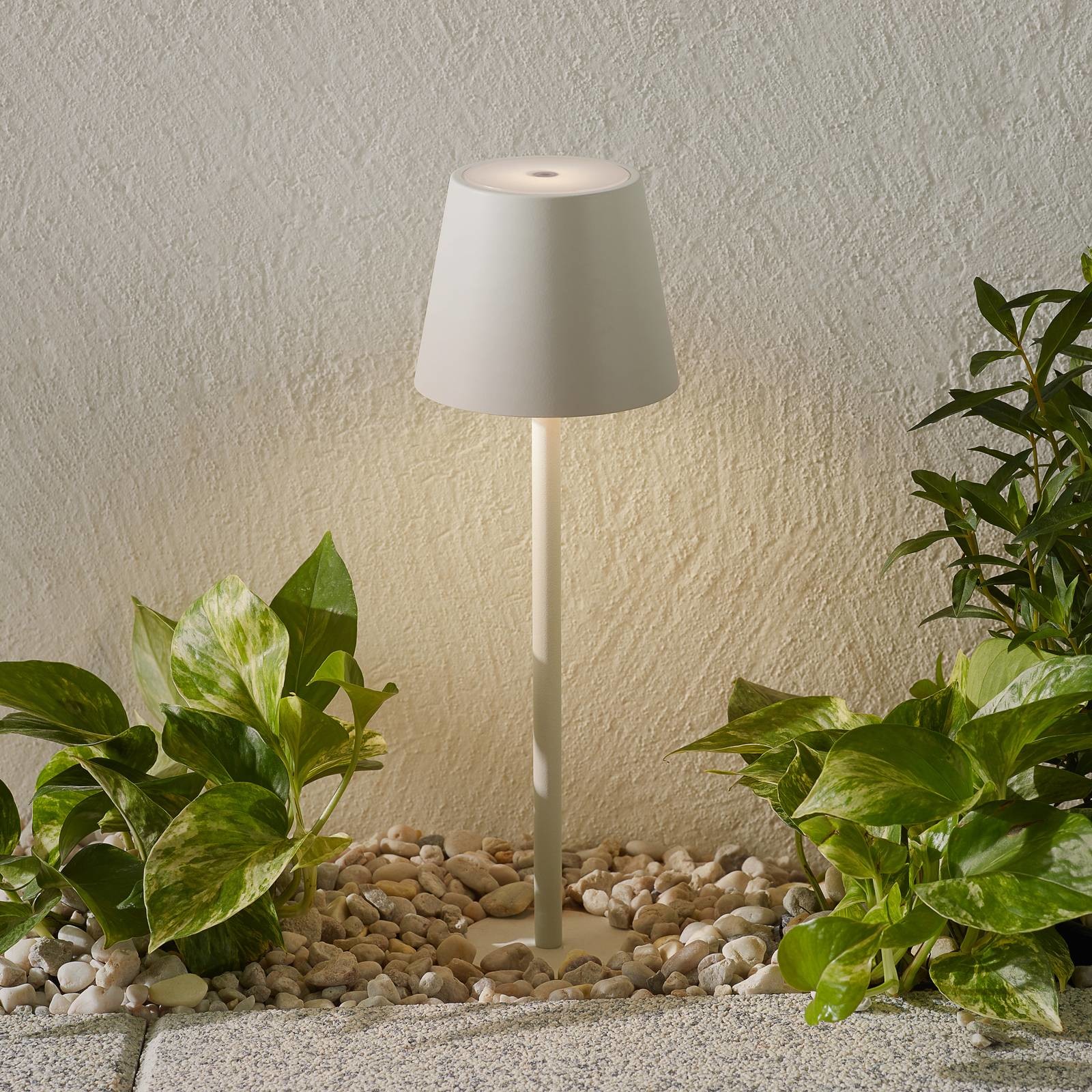 AILATI Lampa z grotem ziemnym LED Poldina, biała