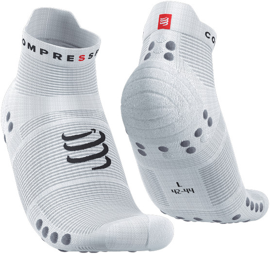 Compressport Skarpetki do biegania krótkie ProRacing Socks V4 biało-szare