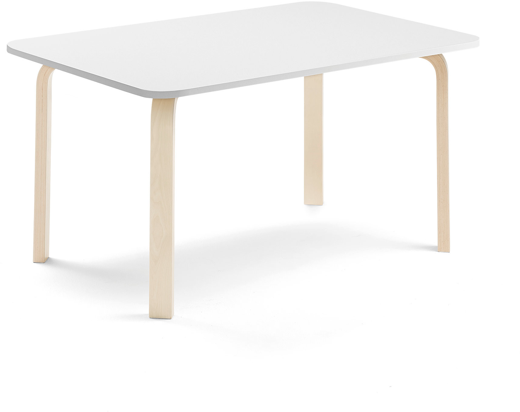 AJ Produkty Stół ELTON, 1200x600x590 mm, biały laminat, brzoza