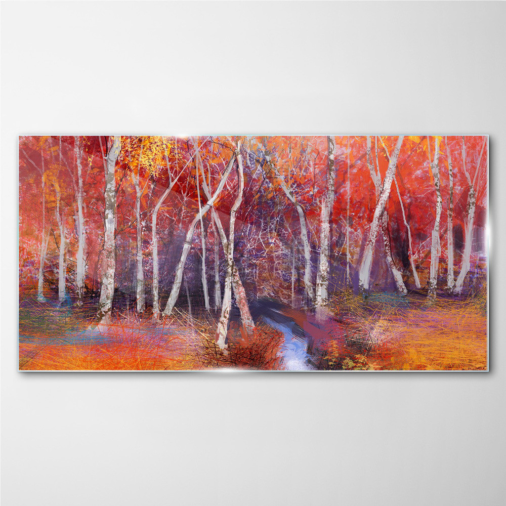 PL Coloray Obraz na Szkle Abstrakcja Jesień Przyroda 140x70cm