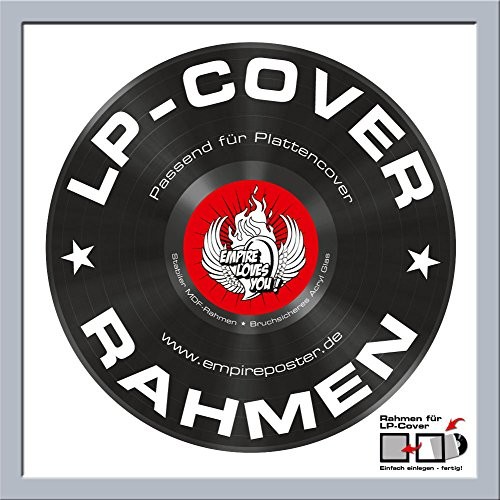 Empire plakat LP płytki Cover ramki 15 MM tworzywo sztuczne srebrny rozmiar (cm), ok. 34,5 X 34,5 wymienna ramka pasuje do osłony płyta gramofonowa 31,5 x 31,5 cm ramka wymienna ramka wysokiej 687524