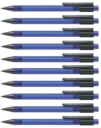 Staedtler Staedtler 777 07  3 ołówek automatyczny Graphite wypełnione z chwytem B-ołówków, wkład o średnicy 0,7 MM, kolor: niebieski, 10 sztuk w kartonie etui 4007817777503