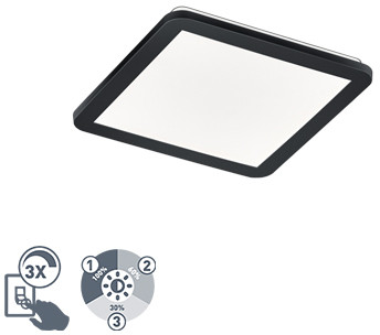 Trio Leuchten Panel LED kwadratowy czarny 30 cm zwbudowanymi diodami LED ściemnialny w3krokach - Lope