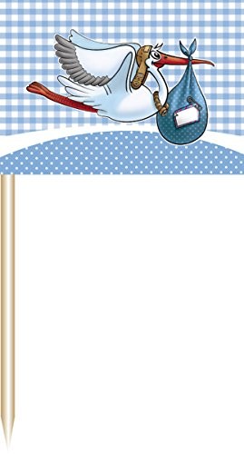 Folat impreza patyczki 50 St. urodzenia Niebieski dekoracyjna chłopiec Baby Shower baner imprezowy Impreza Szaszłyk