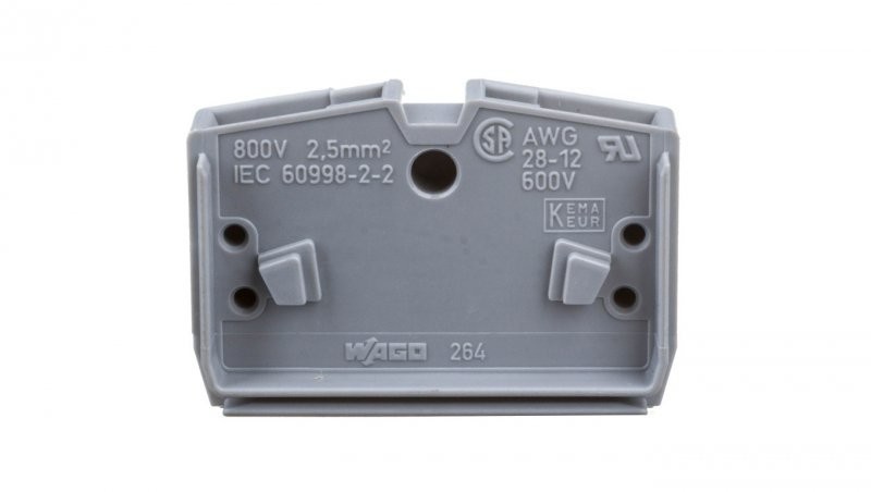Wago Złączka 2-przewodowa wewnętrzna 2,5mm2 szara 264-321 264-321