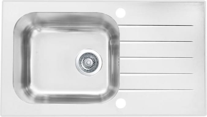 Alveus KOVINOPLASTIKA Zlewozmywak VITRO20 satyna/białe szkło GENESIS 1130527 1130527