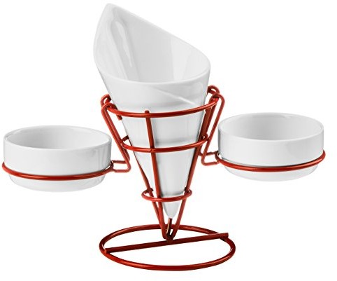 Premier Housewares Premier housewares French smażenie stożek z funkcją stawiania i 2 płaskich DIP misy 0722627