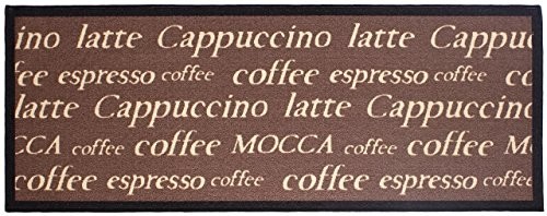 andiamo Andiamo 1100336 dywanik kuchenny z motywem filiżanek cappuccino, certyfikat Oeko Tex, 67x180 cm, kolor brązowy 1100337