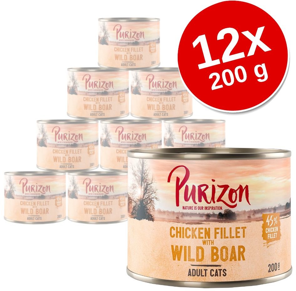 Purizon Purizon Adult, 6 x 200 g  - Filet z kurczaka z indykiem i łososiem
