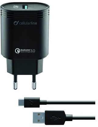 CELLULAR CELLULAR USB-C Charger Kit QC Black ACHHUKITQCTYCK