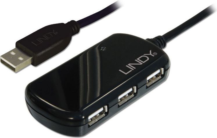 HUB USB LINDY USB2.0 Active Extension Hub Pro 8m 4 Port Netzteil/USB 2 42781